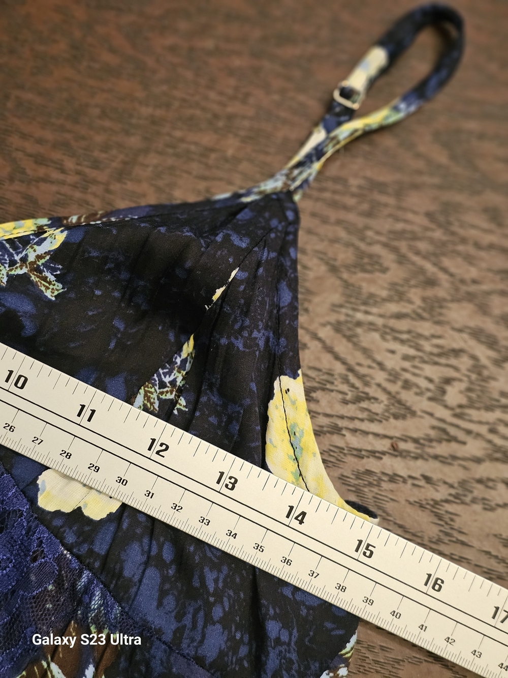 Free People Navy Lace Slip Dress with Yellow Floral Print - Picture 8 of 9